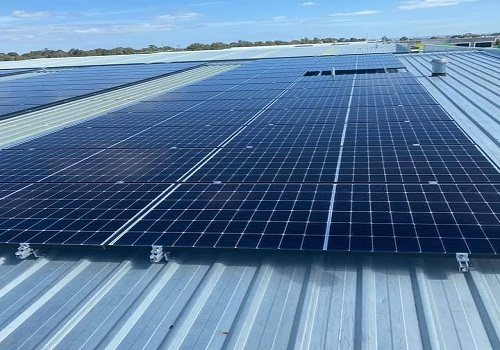 Eco-friendly solar panels generating renewable energy from sunlight