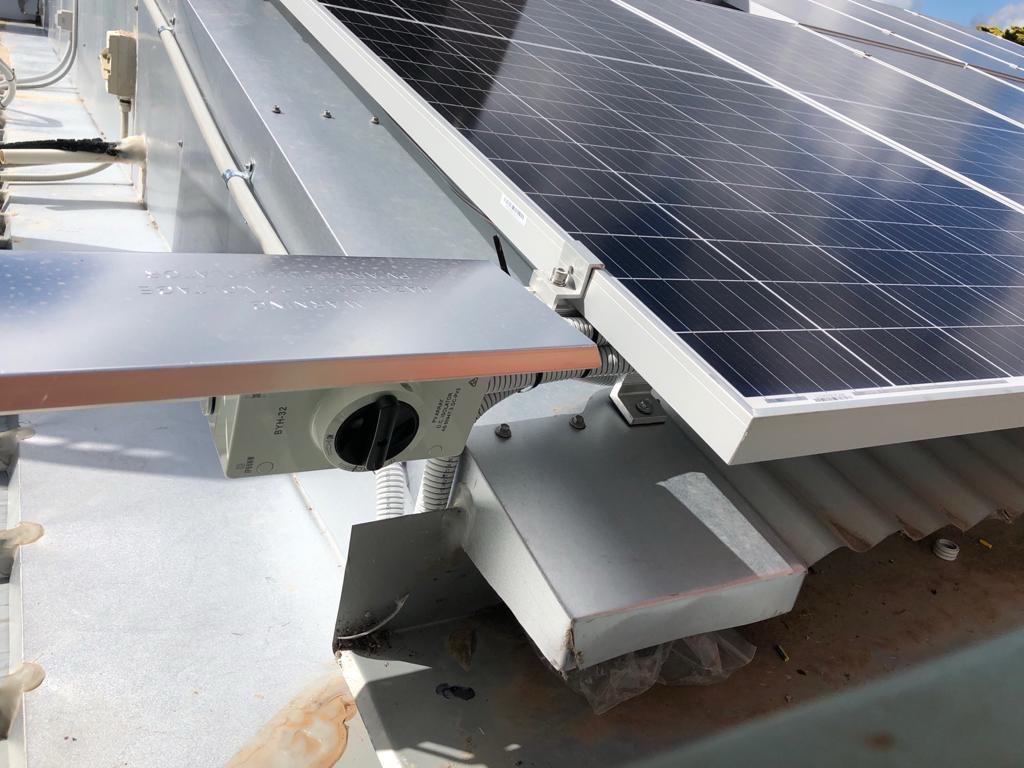"Close-up view of modern solar panels absorbing sunlight